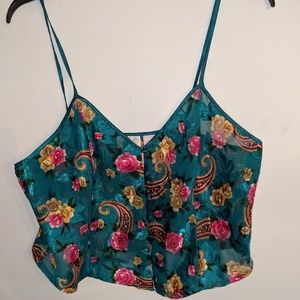 Vintage lingerie crop top